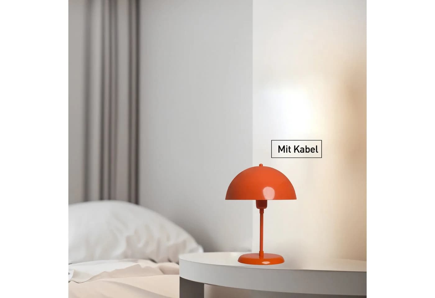 Bamyum Tischleuchte Pilz Lampe Metall Retro Orange - Bild 4