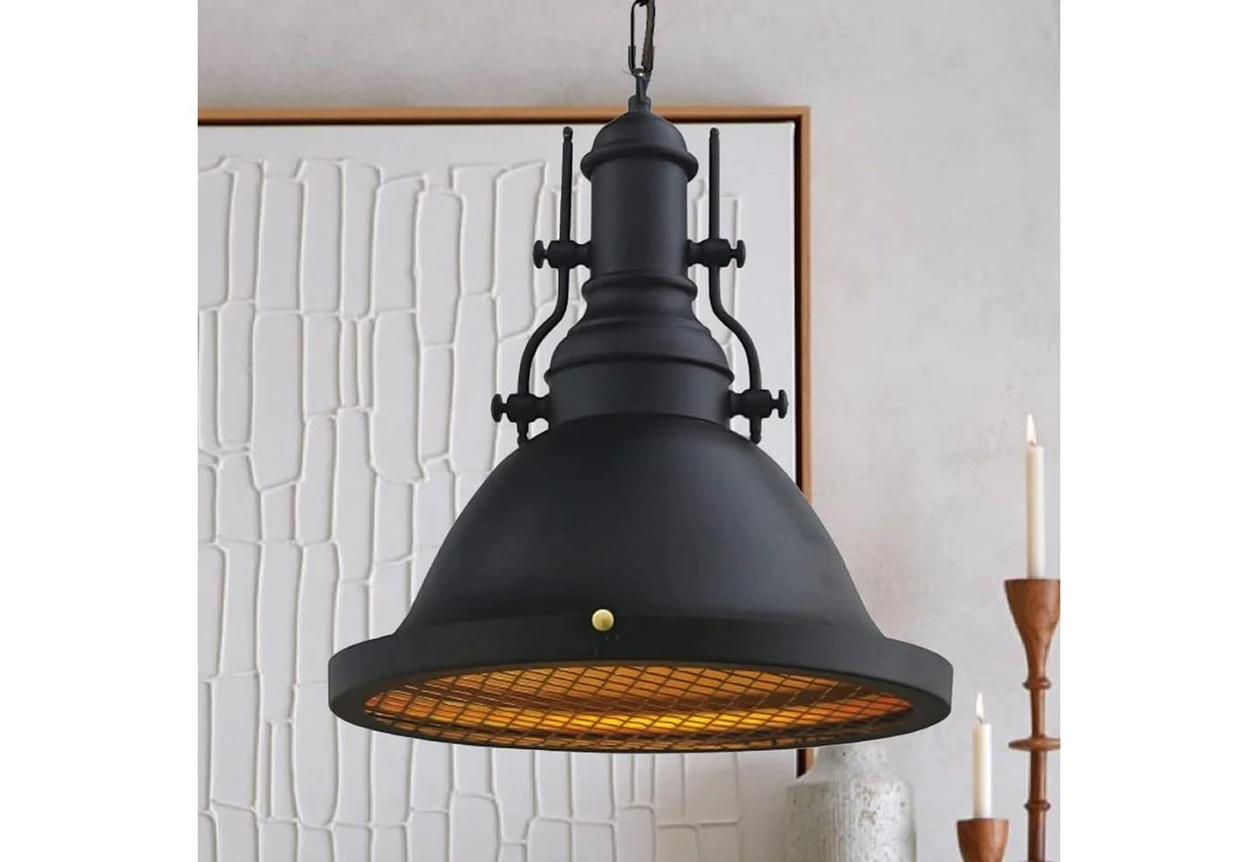 Bamyum Pendelleuchte Schwarz E27 Vintage Metall Lampe