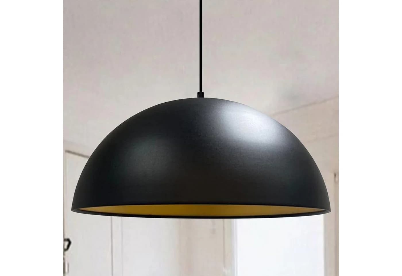 Hängeleuchte Lipeo Schwarz/Gold Metall E27