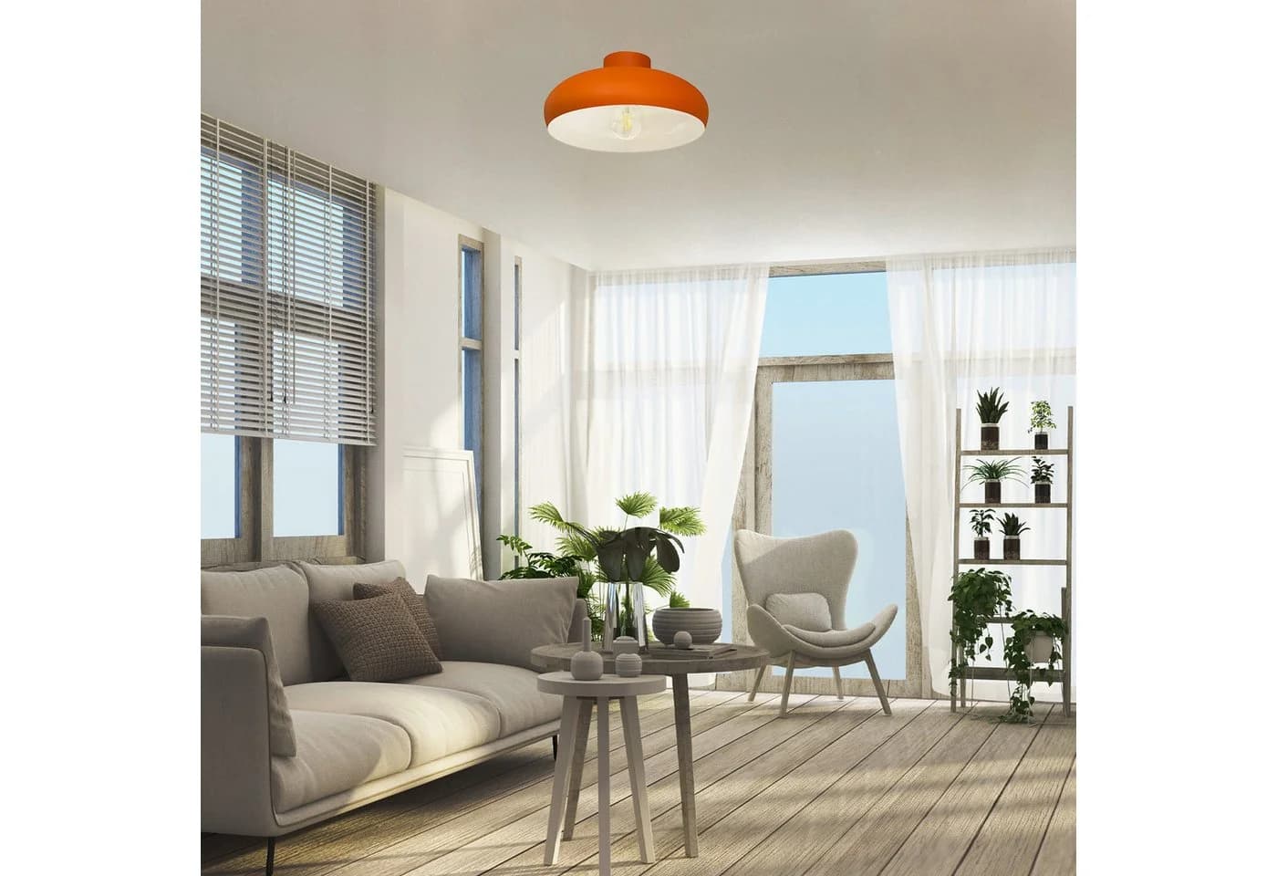 Bamyum Deckenleuchte Androa Ø40 cm Metall Orange Retro Modern - Bild 5