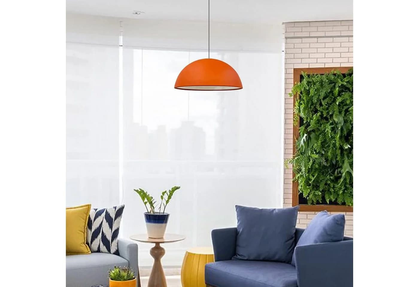 Bamyum Pendelleuchte Orange Metall E27 Modern Retro - Bild 3