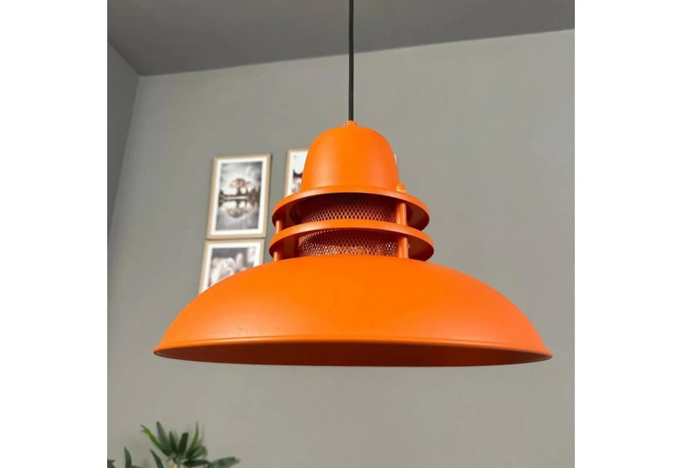 Bamyum Pendelleuchte Rot Metall Retro Hängelampe E27 - Bild 2