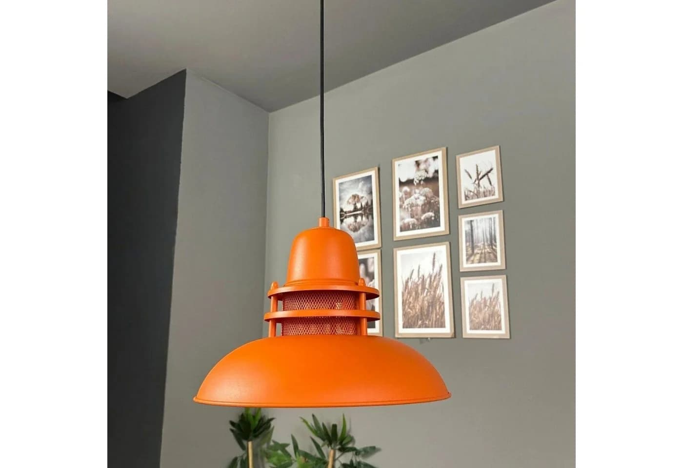 Bamyum Pendelleuchte Rot Metall Retro Hängelampe E27 - Bild 3