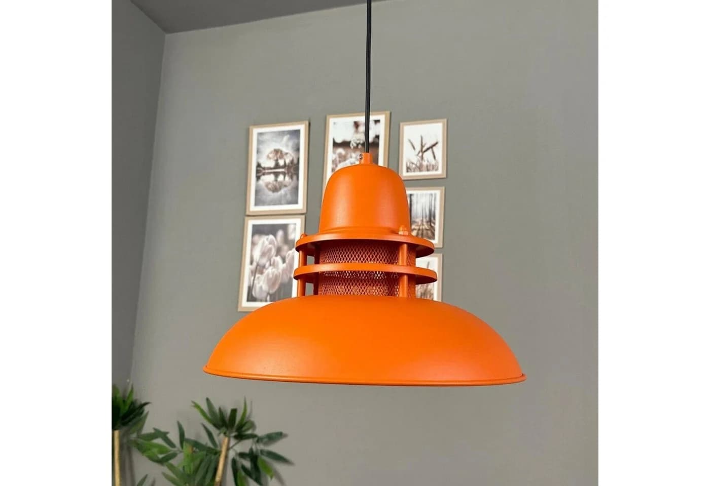 Bamyum Pendelleuchte Rot Metall Retro Hängelampe E27 - Bild 4
