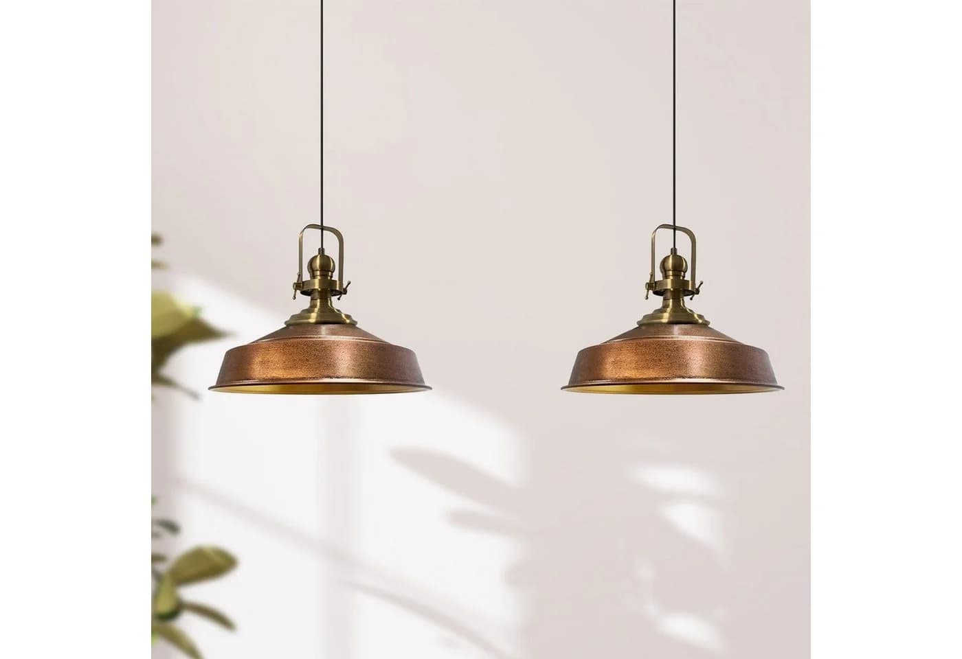 Bamyum Pendelleuchte Asletl Hängelampe Metall E27 Vintage Patina
