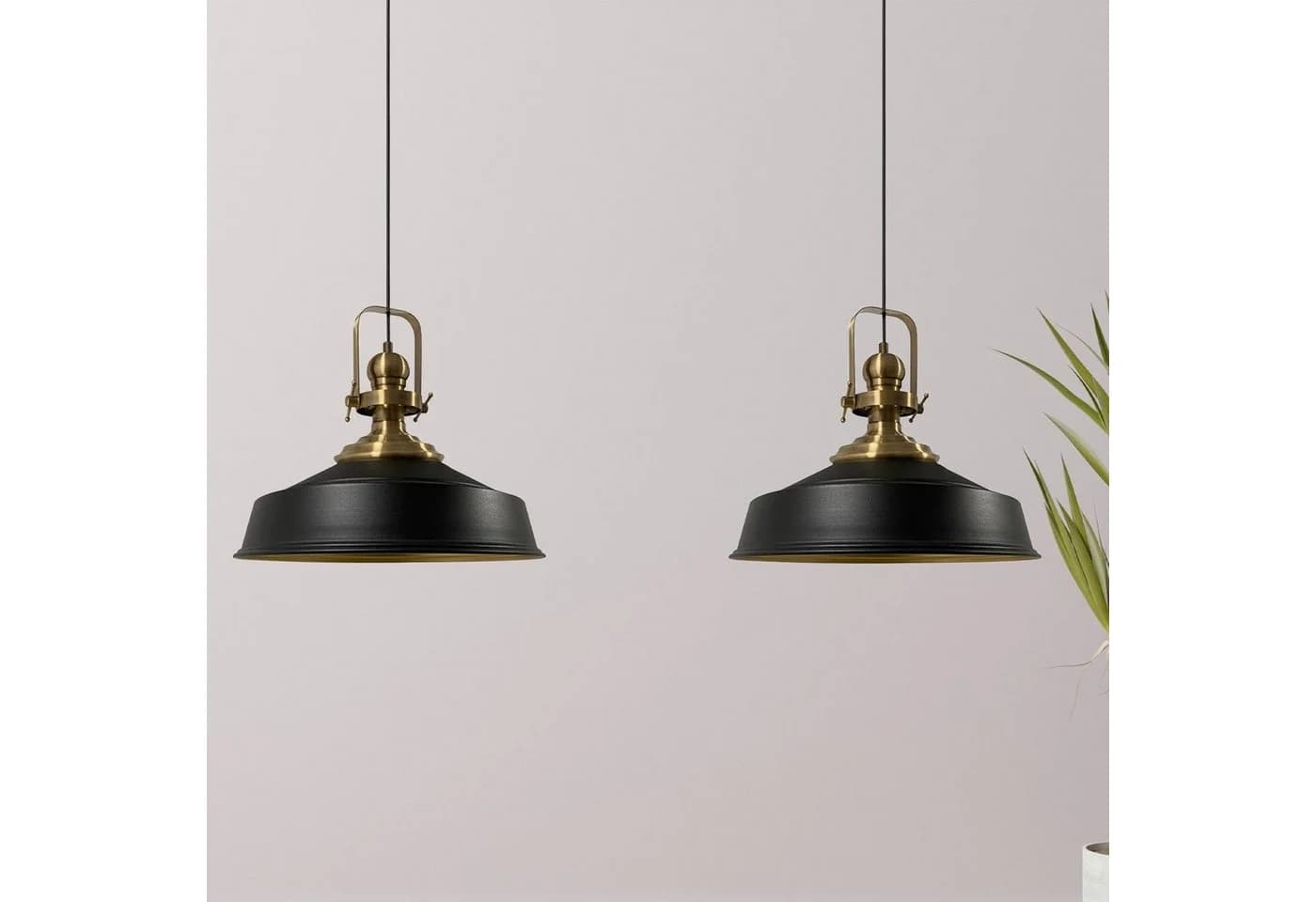Bamyum Pendelleuchte Asletl Schwarz Metall E27 Vintage Industrial