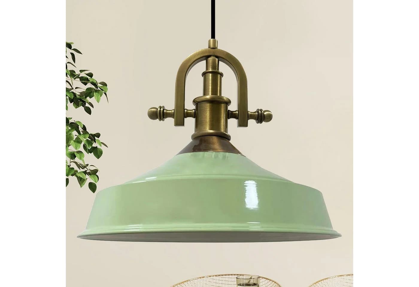 Bamyum Pendelleuchte Asletl-Marine Metall Vintage Minzgrün E27