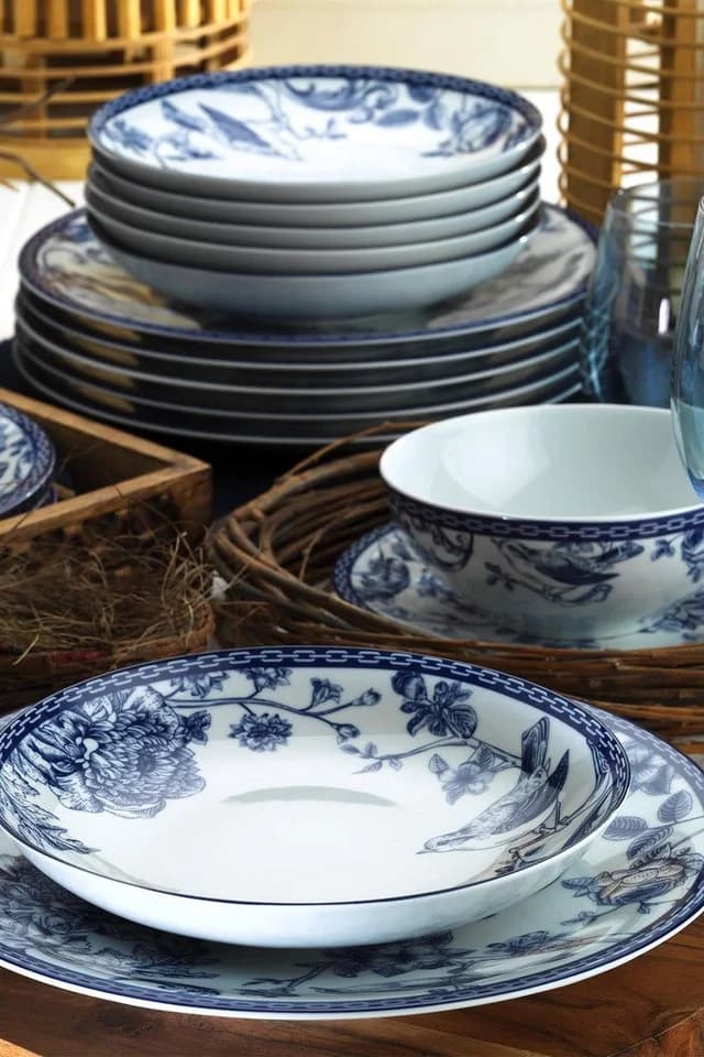 Hermia Concept Geschirr-Set Kütahya Porselen 24-tlg. Blau/Weiß