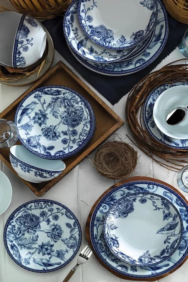 Hermia Concept Geschirr-Set Kütahya Porselen 24-tlg. Blau/Weiß - Bild 4