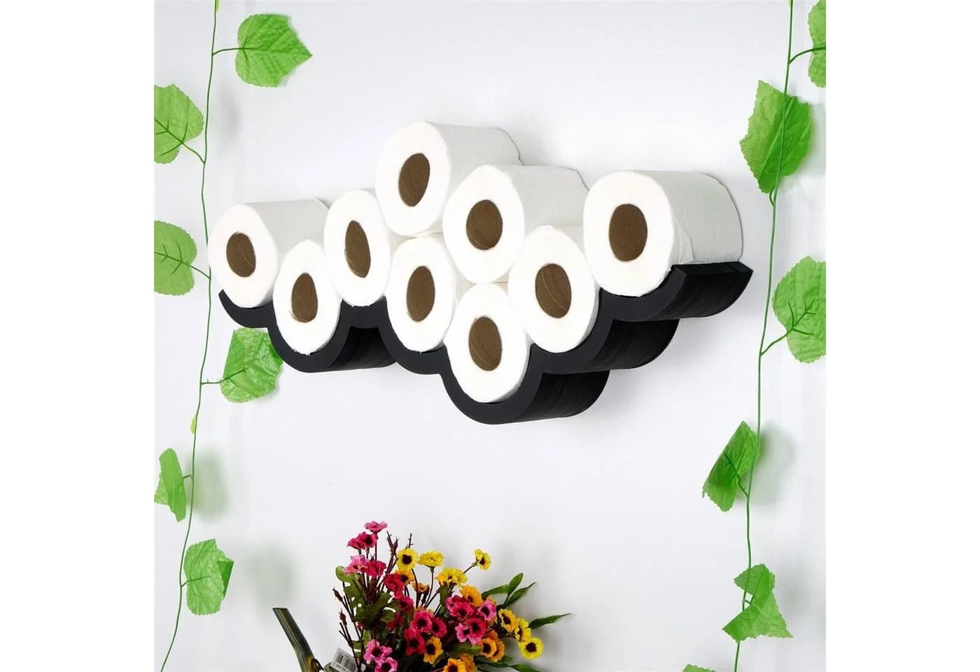 Skye Decor Toilettenpapierhalter 100% Holz Schwarz Modern