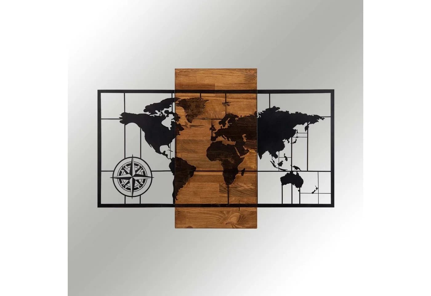 Wallity Wanddekoobjekt Metall-Holz-Kombination Dekoratives Wanddesign - Bild 2
