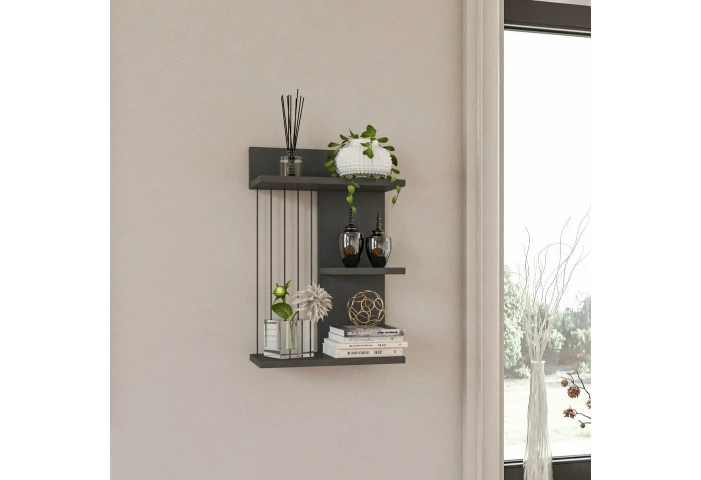 Skye Decor Wandregal 3 Ablage Anthrazit Industrial - Bild 4