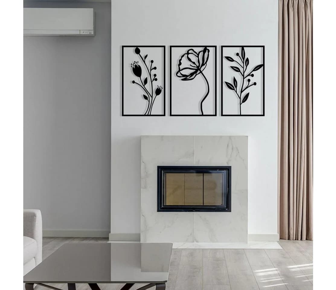 Wallity Wanddekoobjekt 100% Metall Schwarz 70x39 cm - Bild 3