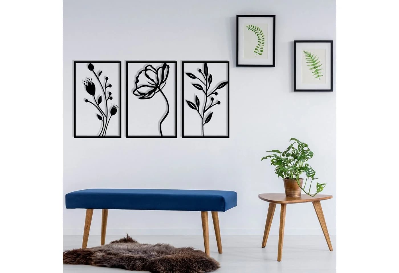 Wallity Wanddekoobjekt 100% Metall Schwarz 70x39 cm - Bild 5