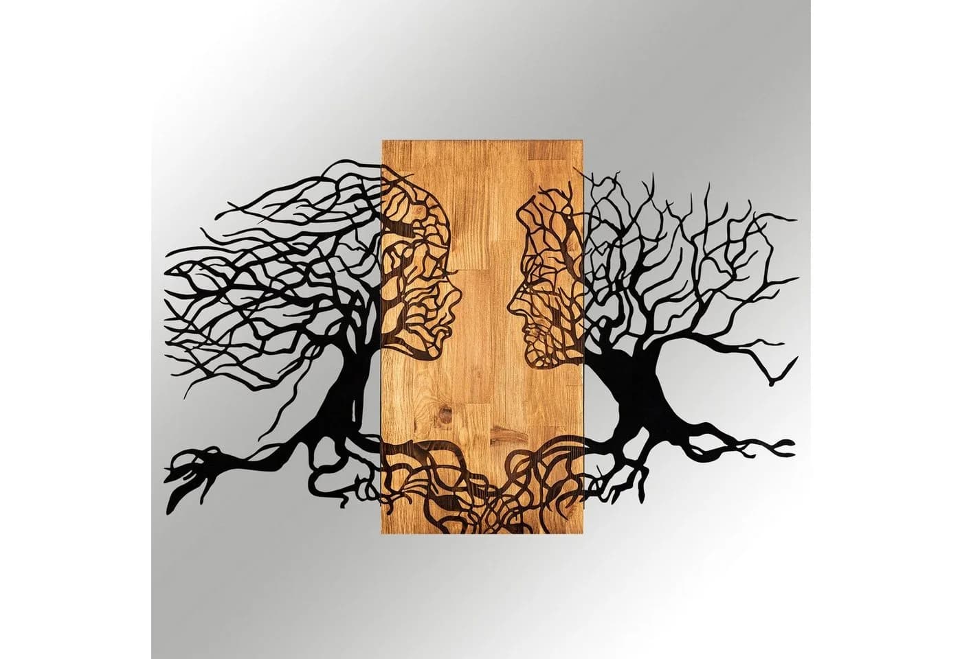 Wallity Wanddekoobjekt Schwarz Walnuss Metall Holz - Bild 2