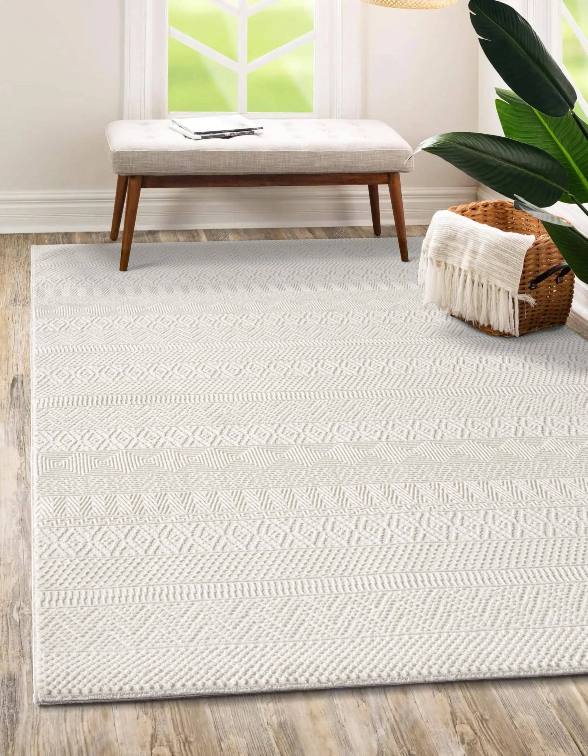 MERINOS Sign 1901 Teppich Creme Raute-Muster