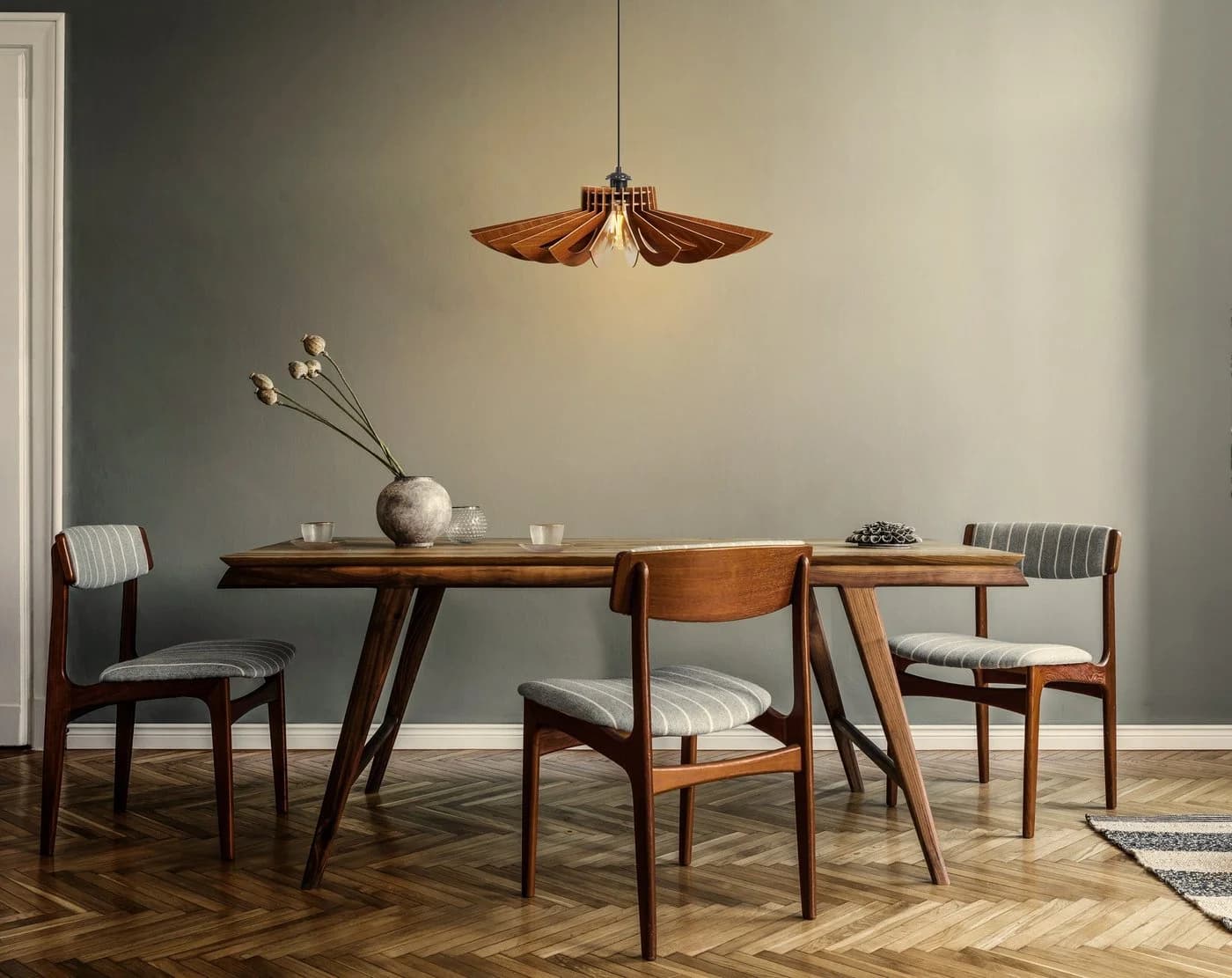 Opviq Kronleuchter Gänseblümchen Design Walnuss MDF