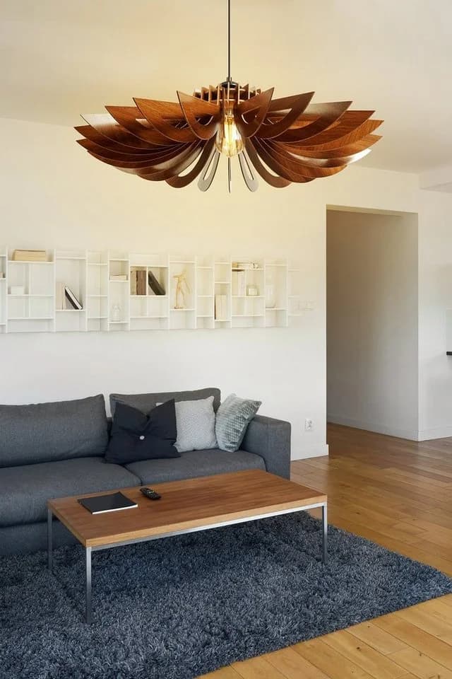 Opviq Kronleuchter Gänseblümchen Design Walnuss MDF - Bild 3