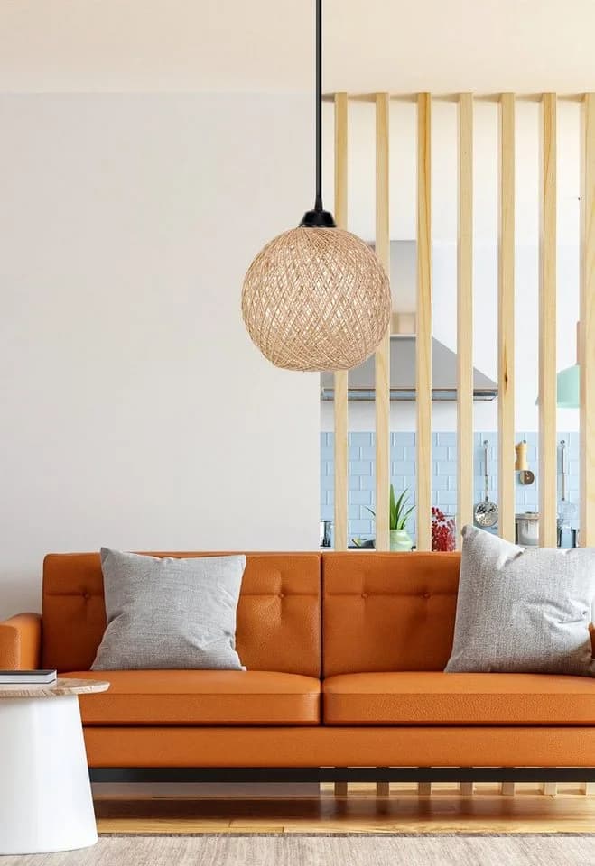 Opviq Kronleuchter Handmade Jute Chandelier Weiß/Braun
