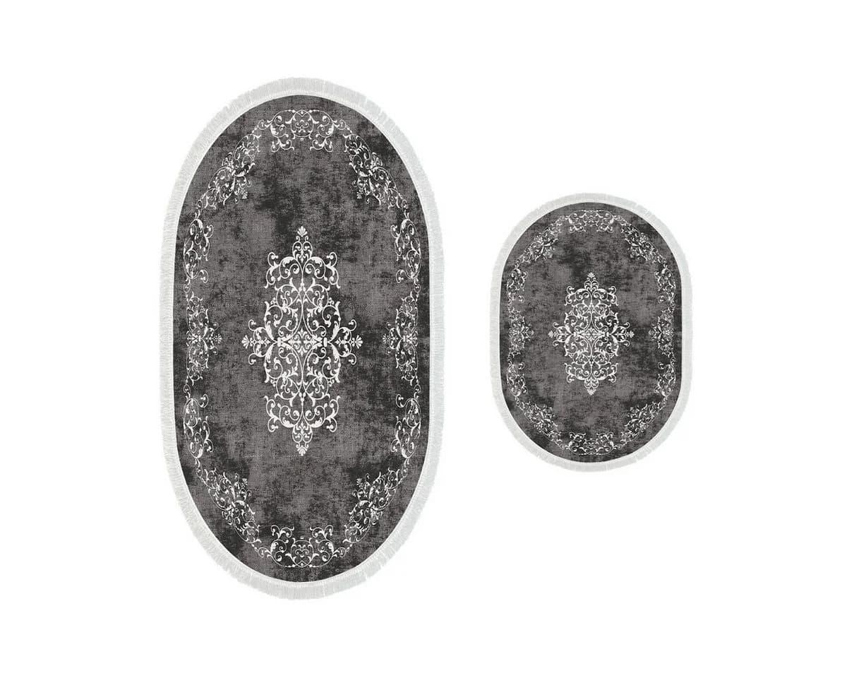 L'Essentiel Maison Badematten-Set Grau 100% Polyester Rutschfest - Bild 2