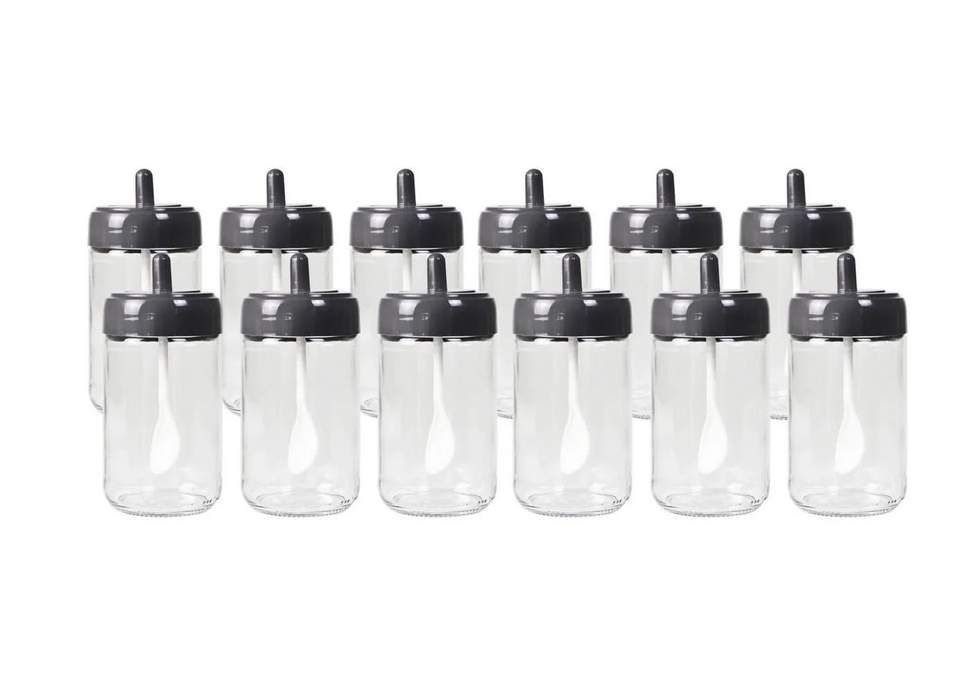 Hermia Concept Gewürzglas Set 12-tlg. Schwarz Glas