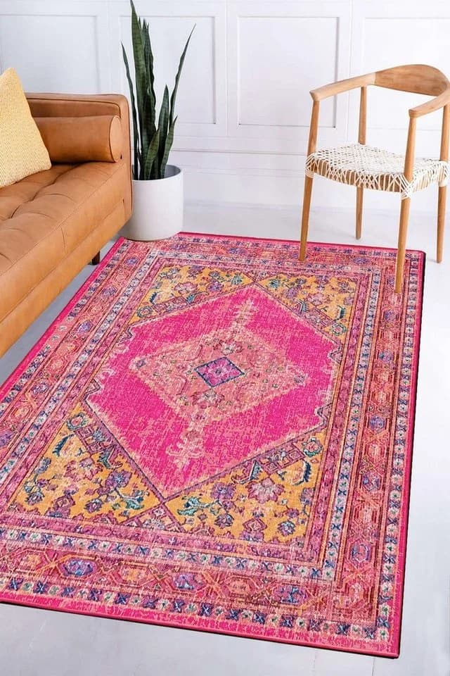 Conceptum Hypnose Teppich Boho Bunt 140x190 cm Waschbar Kurzflor - Bild 3