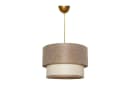 Opviq Kronleuchter Beige Metall mit Stoffkappe Bild 2