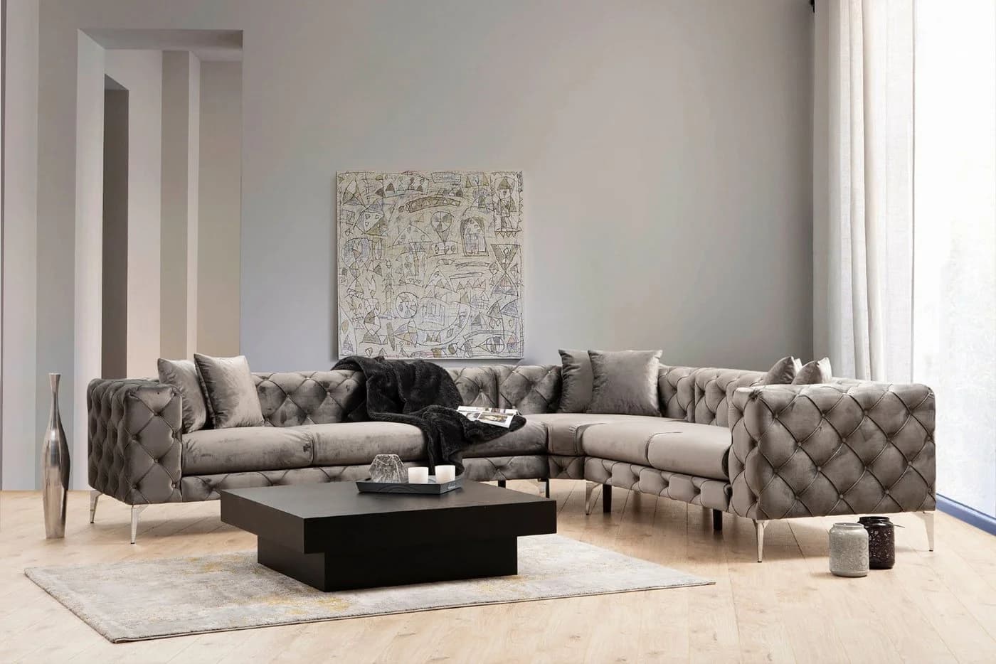 Myhomelando Ecksofa Como XXL L-Form grau - Bild 2