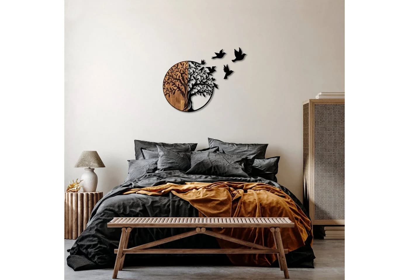 Wallity Wanddekoobjekt 50% Holz 50% Metall Schwarz Walnuss - Bild 3