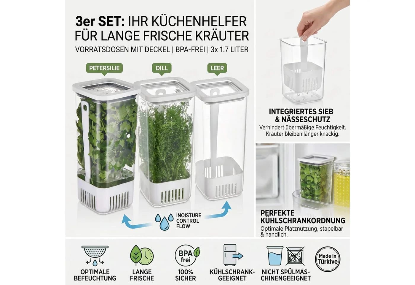 Vip Ahmet Frischhaltedosen 3-tlg. 1,7L BPA-frei Kunststoff transparent