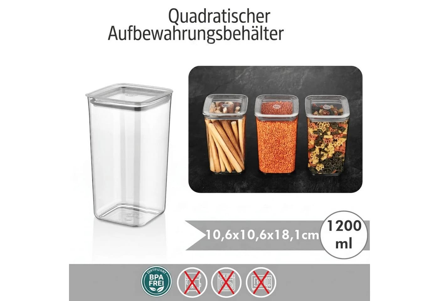 Vip Ahmet Vorratsdose 12-tlg. Weiß BPA-frei Kunststoff mit Vakuumdeckel - Bild 3