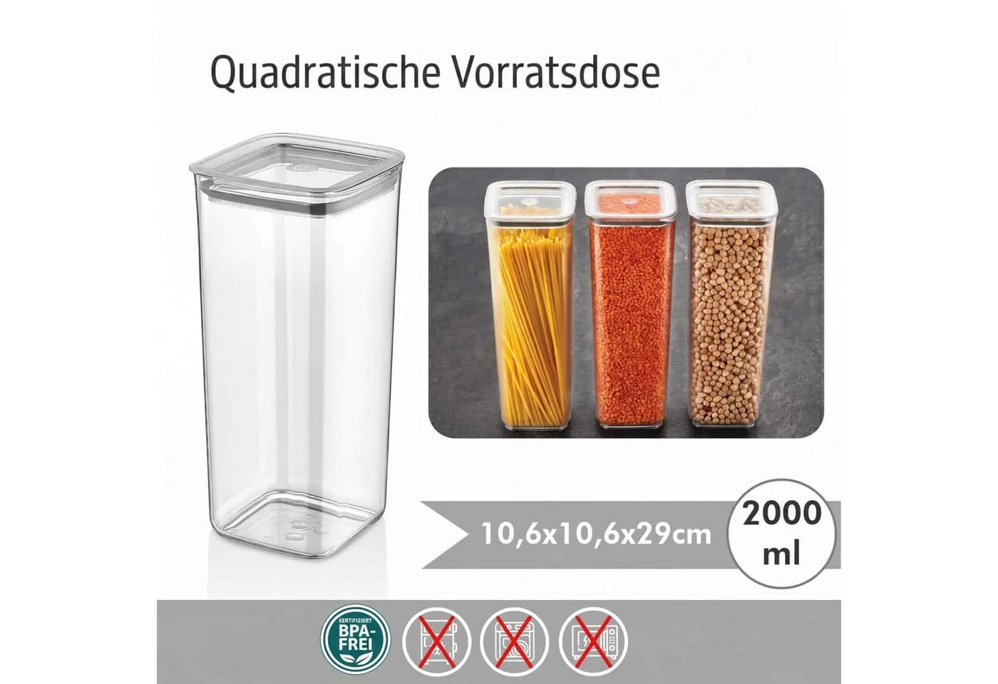 Vip Ahmet Vorratsdose 12-tlg. 2L BPA-frei Kunststoff mit Vakuumdeckel - Bild 3