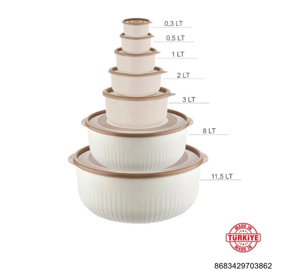 Vip Ahmet Vorratsdose 7er Set Rund Beige BPA-frei - Bild 3