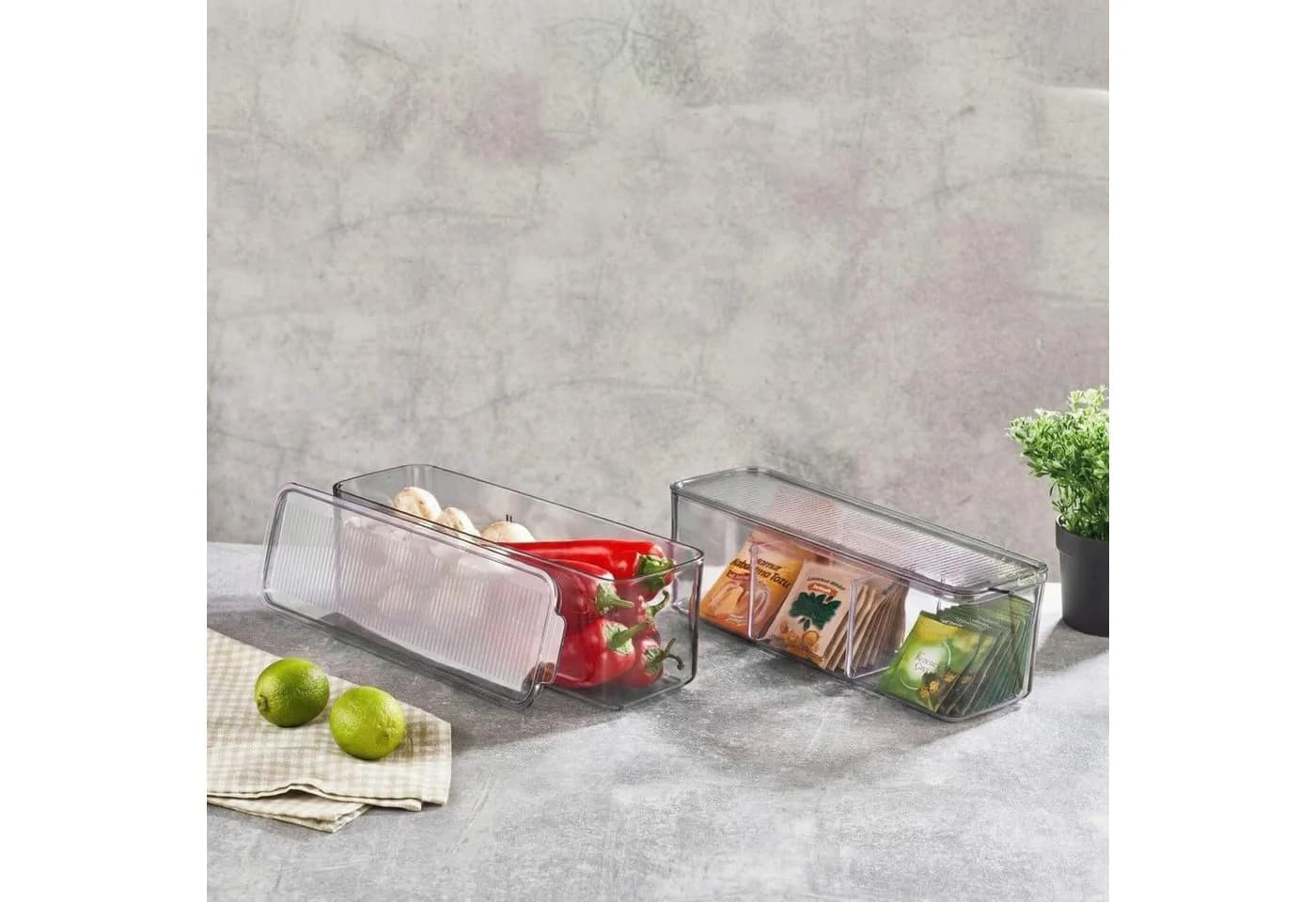 Vip Ahmet Küchenorganizer-Set 2x2,5L Grau BPA-frei