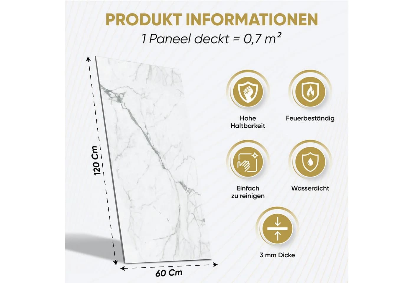 IZODEKOR SPC Wandpaneel Betonoptik Dunkelgrau 60x120cm