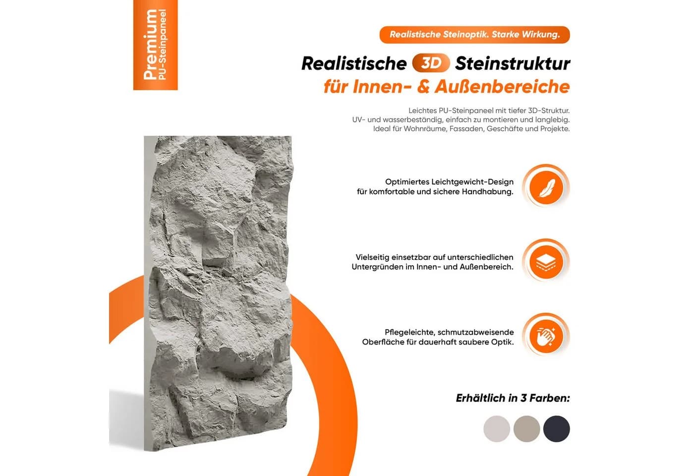 IZODEKOR 3D Wandpaneel PU Steinpaneele 60x120cm - Bild 4