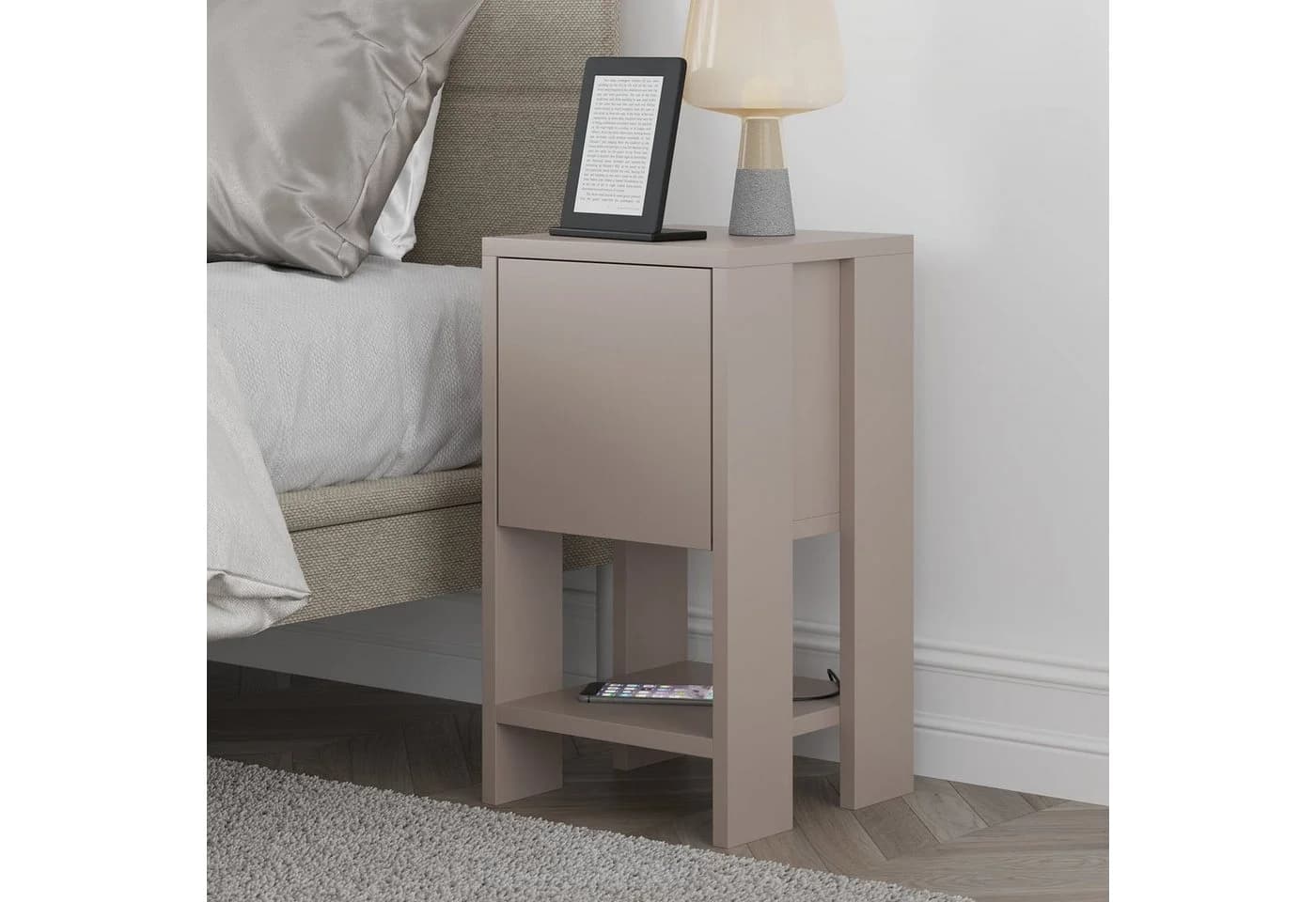 Decortie Nachttisch Ema Modern Braun Klapptür - Bild 2