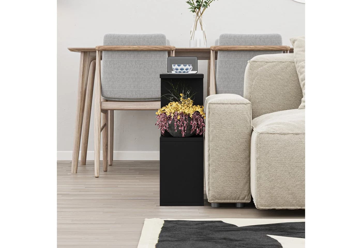 Decortie Beistelltisch Modern Schwarz Vier Fächer - Bild 3