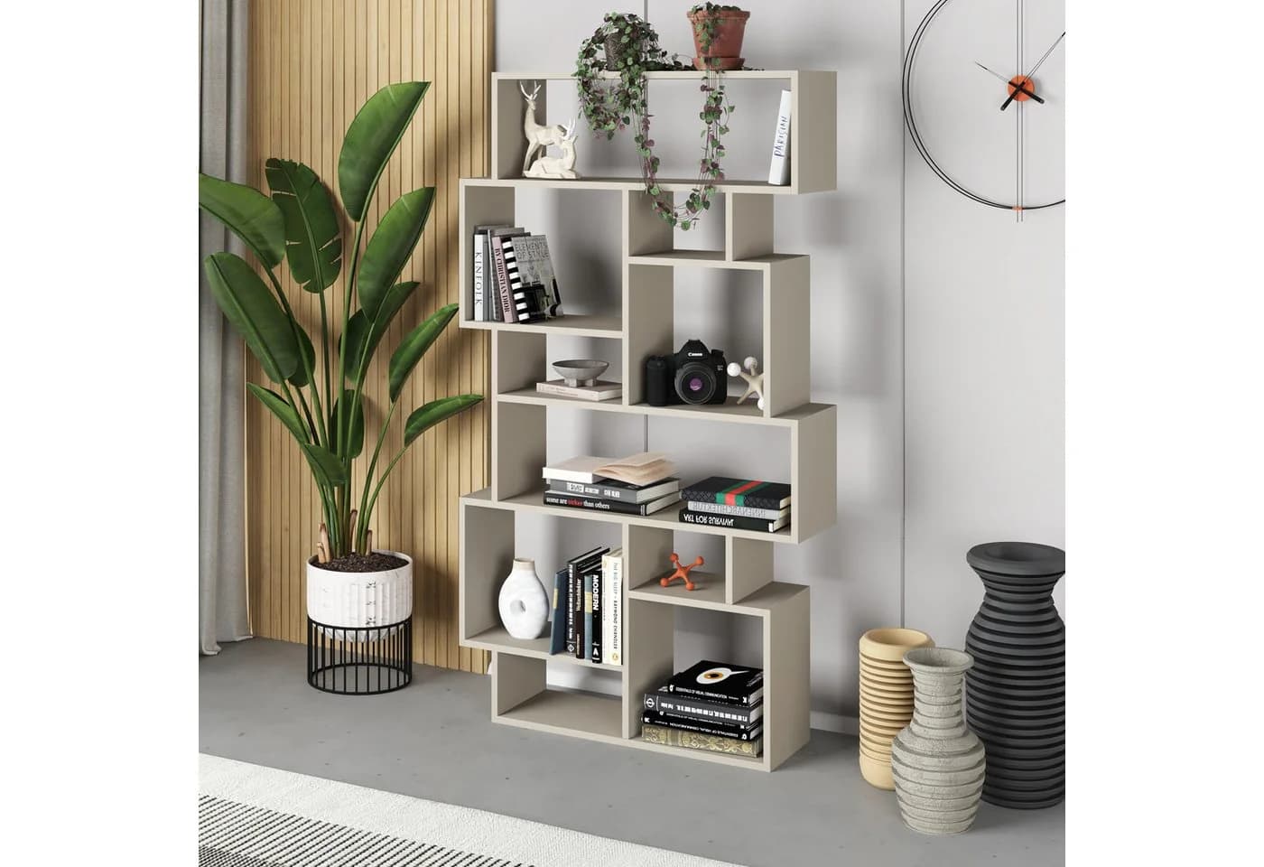 Decortie Bücherregal Karmato Modernes Design Beige