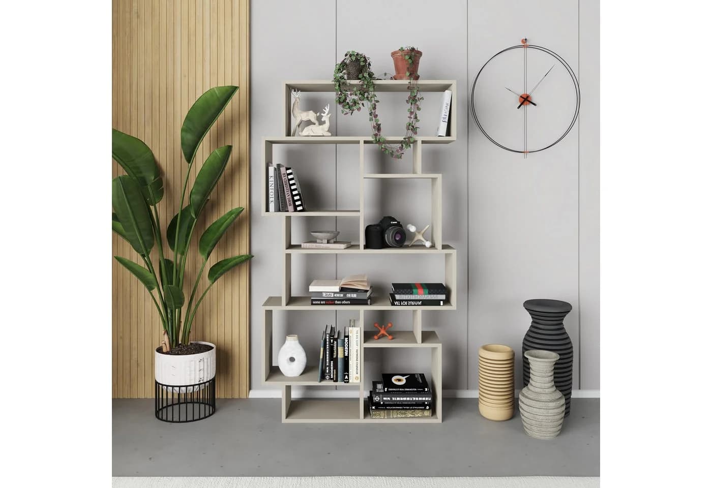 Decortie Bücherregal Karmato Modernes Design Beige - Bild 2