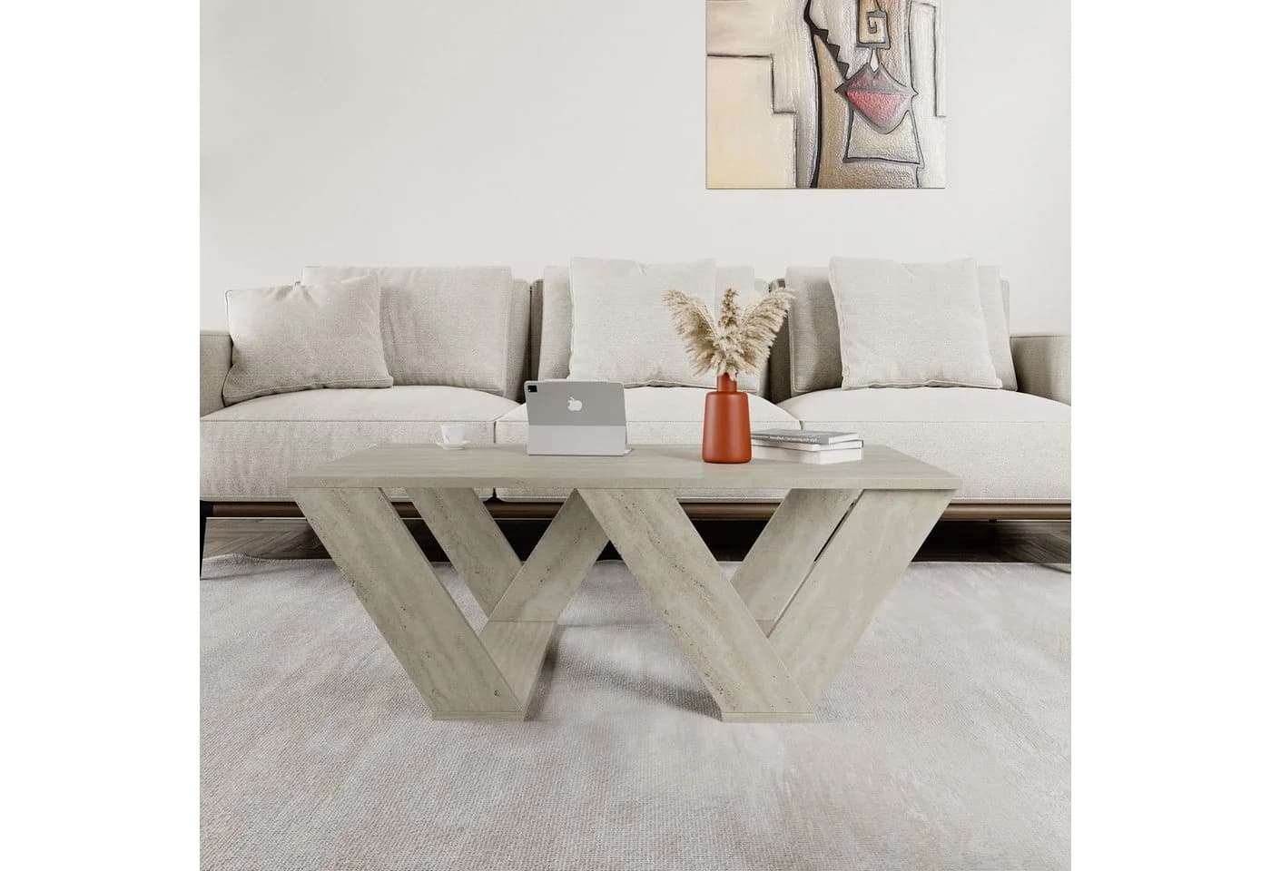 Decortie Couchtisch Pipra Modern Beige - Bild 2