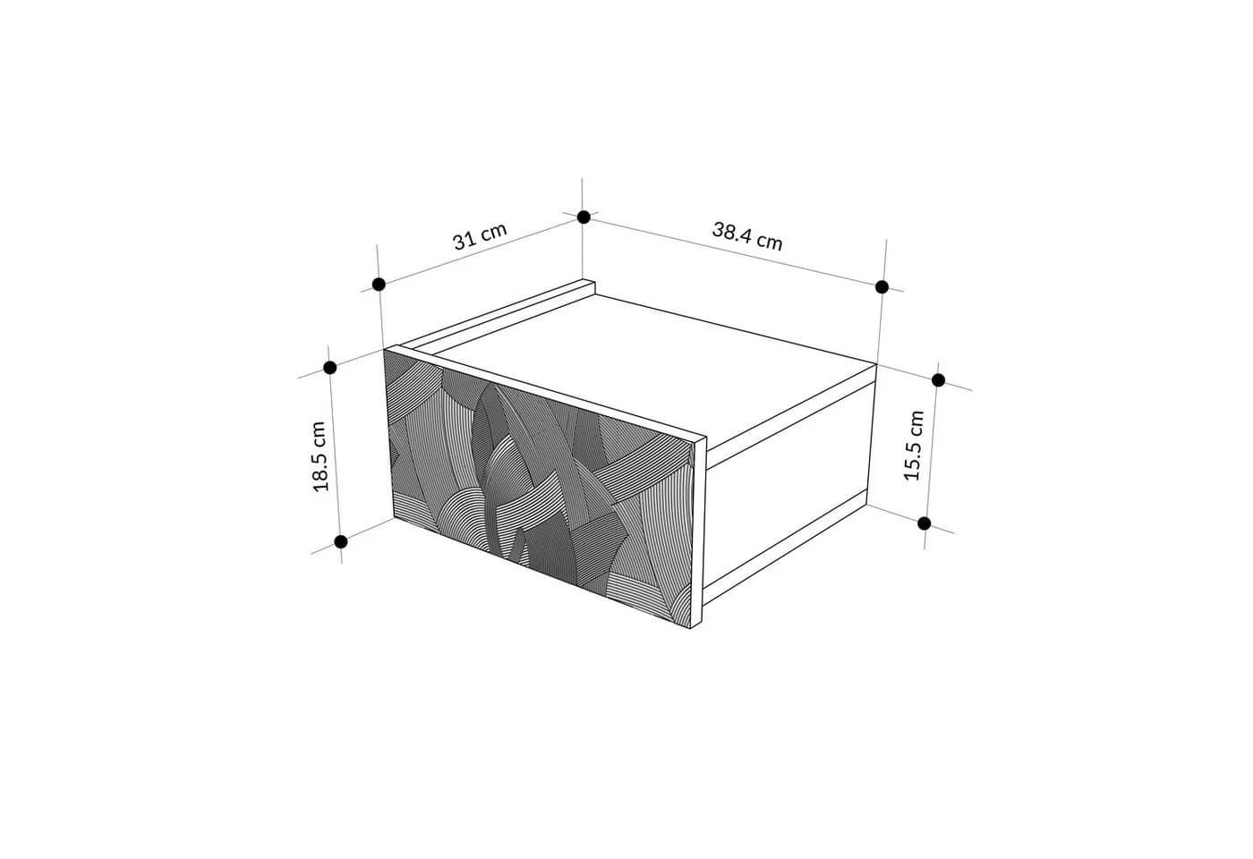Decortie Nachttisch 38.5cm schwebend, ohne Griff - Bild 5