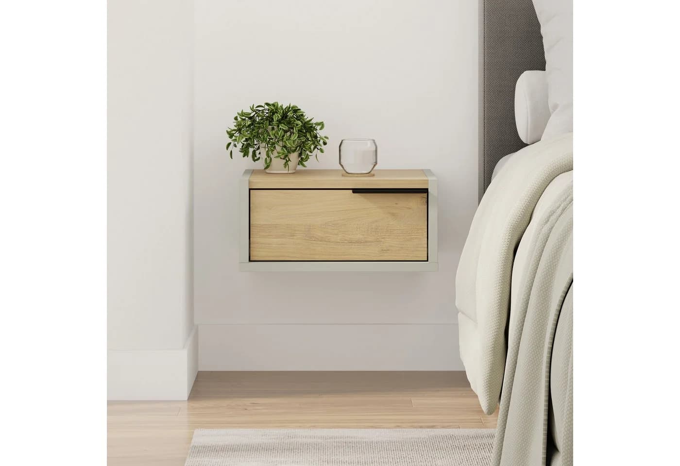 Decortie Nachttisch Eco schwebend Esche Grün-Eiche - Bild 3