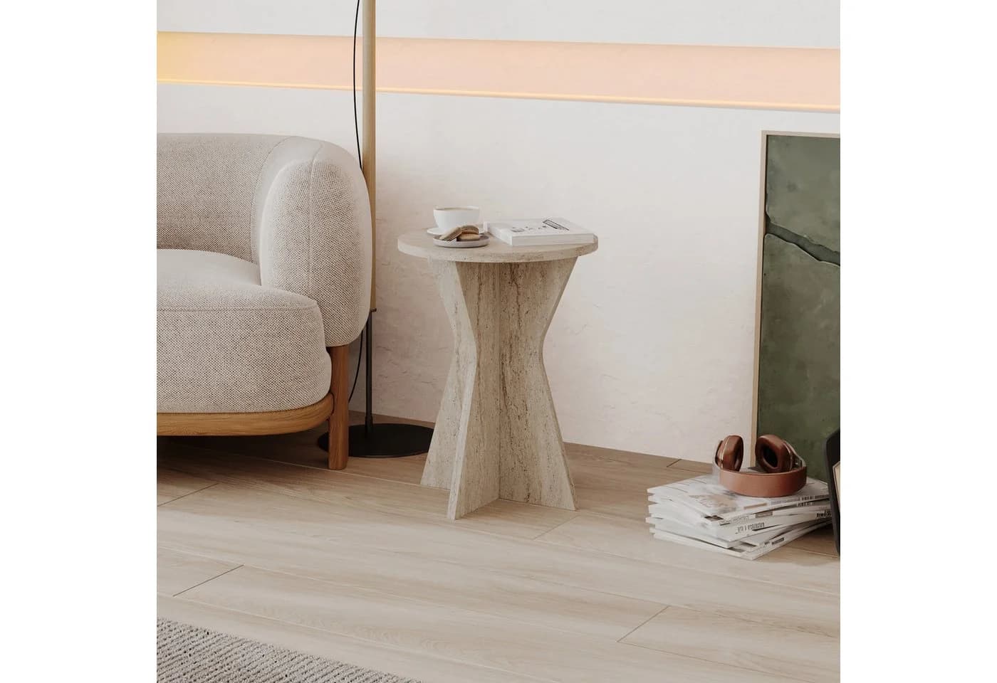 Decortie Beistelltisch Lisa Beige Rund