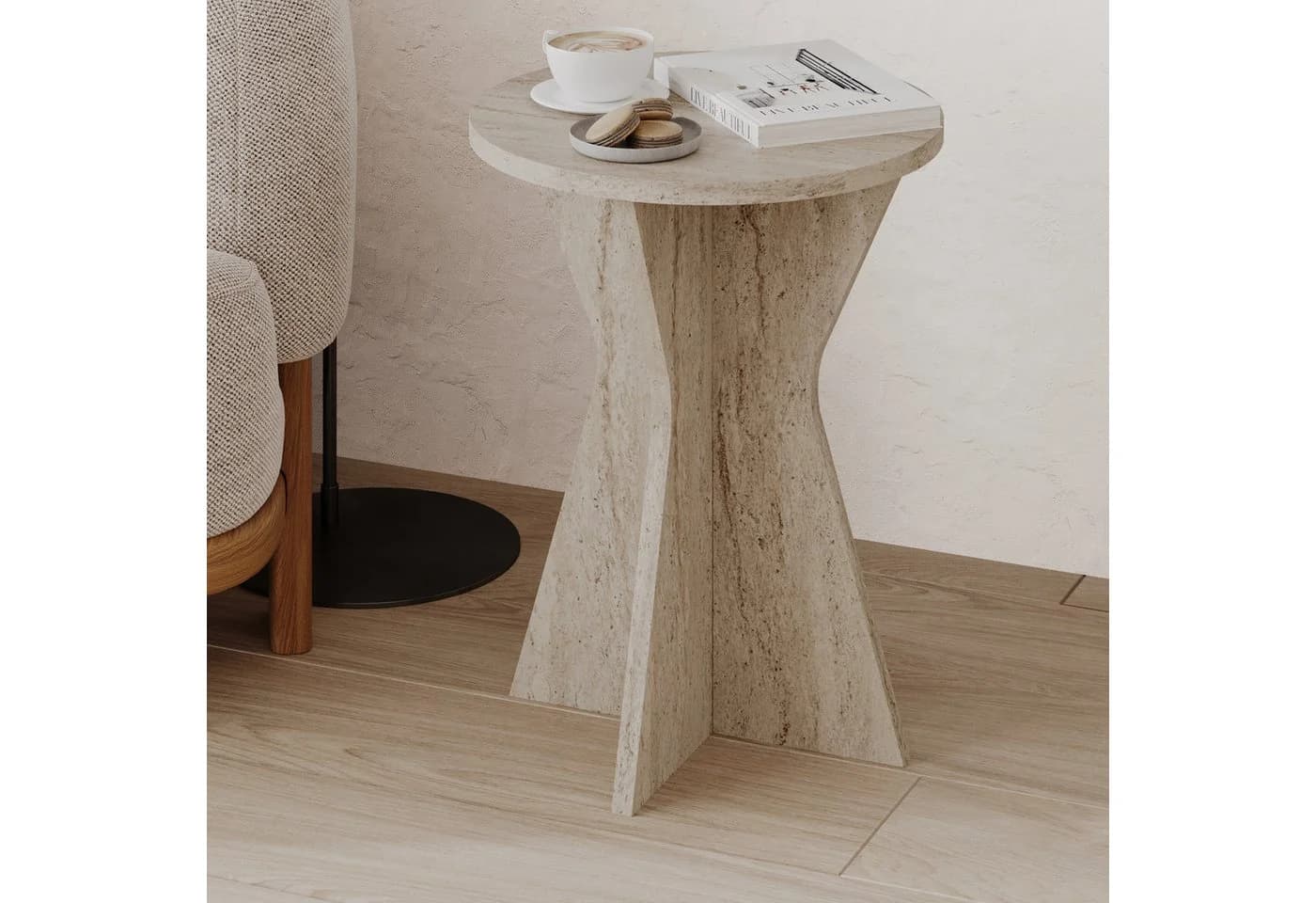 Decortie Beistelltisch Lisa Beige Rund - Bild 3