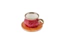 Karaca Kaffeeservice Bambus Tablett 6-tlg. Rot Bild 5
