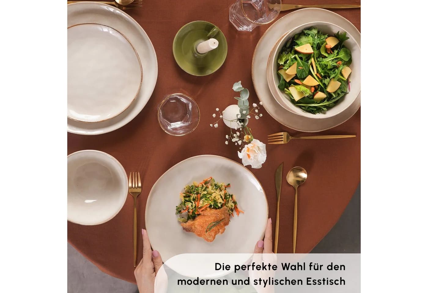 Karaca Aria Beige Geschirr-Set 24-tlg. Steinzeug Reactive Glasur - Bild 5