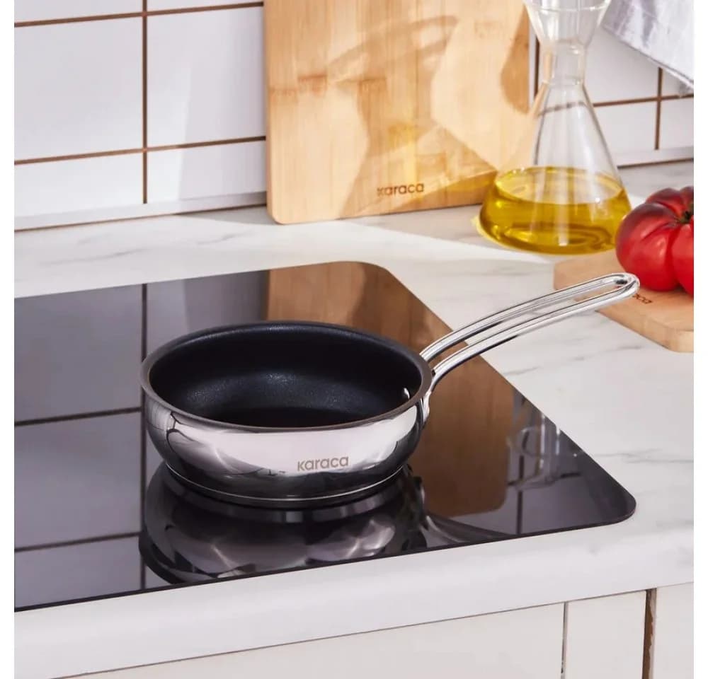 Karaca Emirgan Bratpfanne 16 cm Edelstahl Induktion Silber