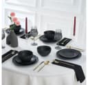 Karaca Geschirr-Set Solem Embossed 18-tlg. Schwarz Steinzeug Bild 1