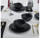 Karaca Geschirr-Set Solem Embossed 18-tlg. Schwarz Steinzeug Bild 3